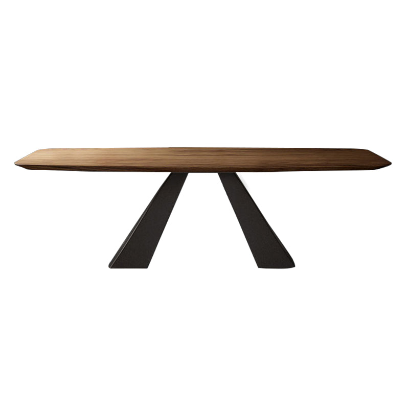 Metal Industrial Rectangle Table Solid Wood Top Table for Kitchen and Dining Room