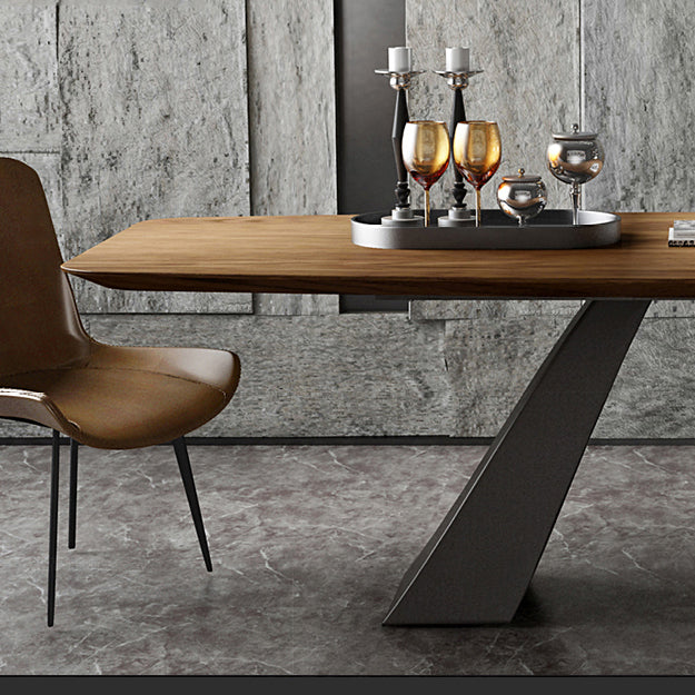 Metal Industrial Rectangle Table Solid Wood Top Table for Kitchen and Dining Room
