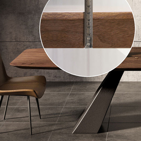 Metal Industrial Rectangle Table Solid Wood Top Table for Kitchen and Dining Room