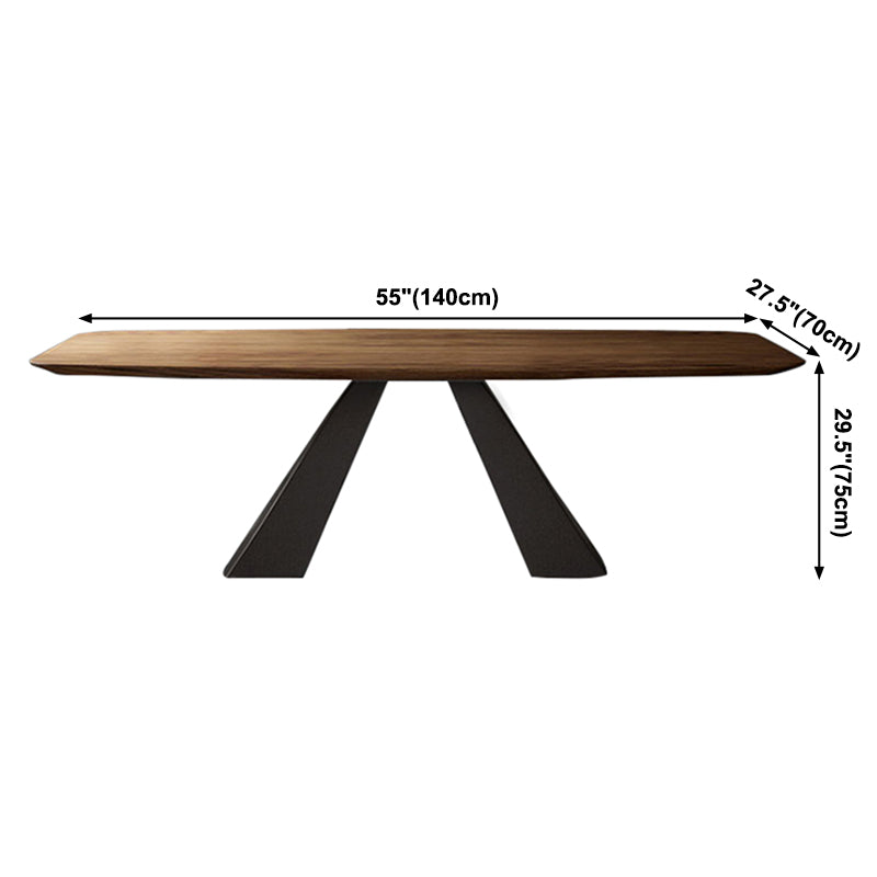 Metal Industrial Rectangle Table Solid Wood Top Table for Kitchen and Dining Room