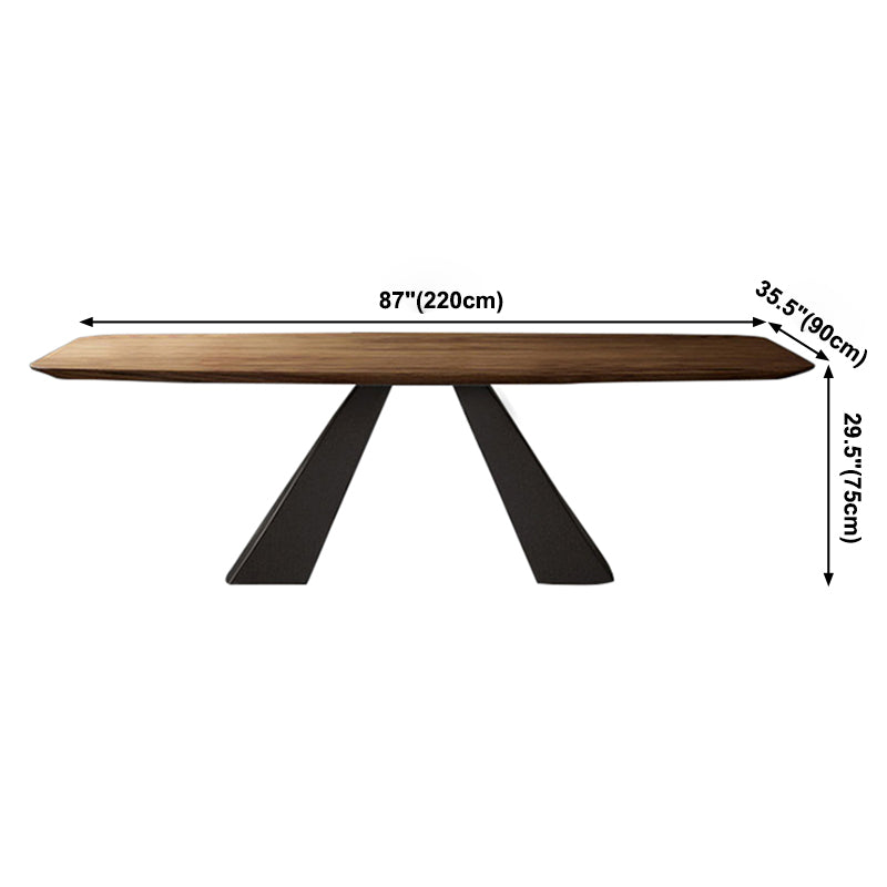 Metal Industrial Rectangle Table Solid Wood Top Table for Kitchen and Dining Room