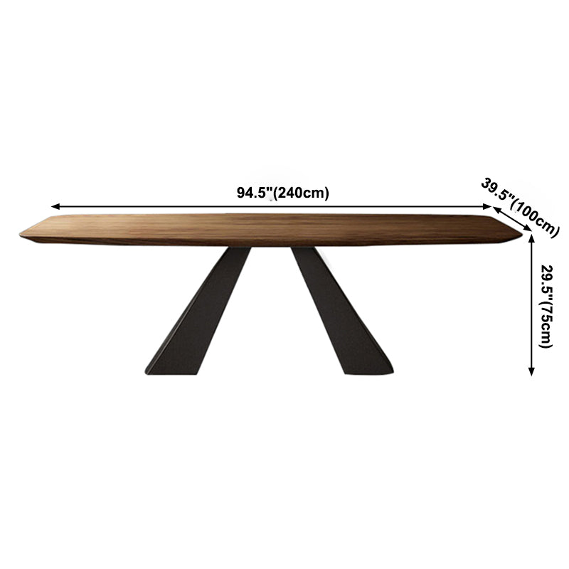 Metal Industrial Rectangle Table Solid Wood Top Table for Kitchen and Dining Room