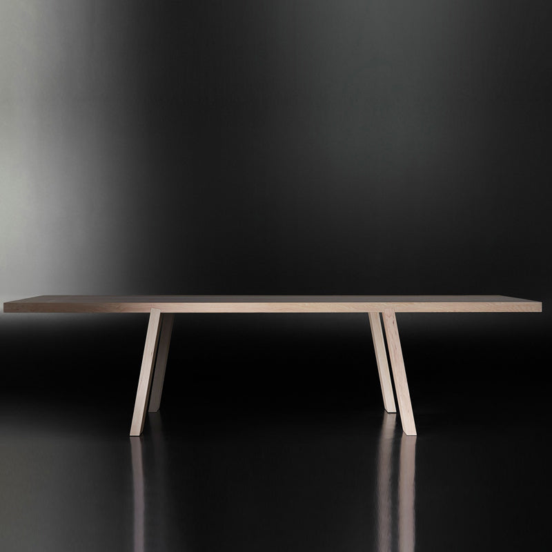Mesa de comedor rectangular industrial de madera maciza Mesa superior de madera con patas
