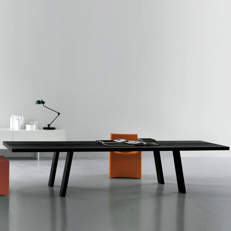 Mesa de comedor rectangular industrial de madera maciza Mesa superior de madera con patas