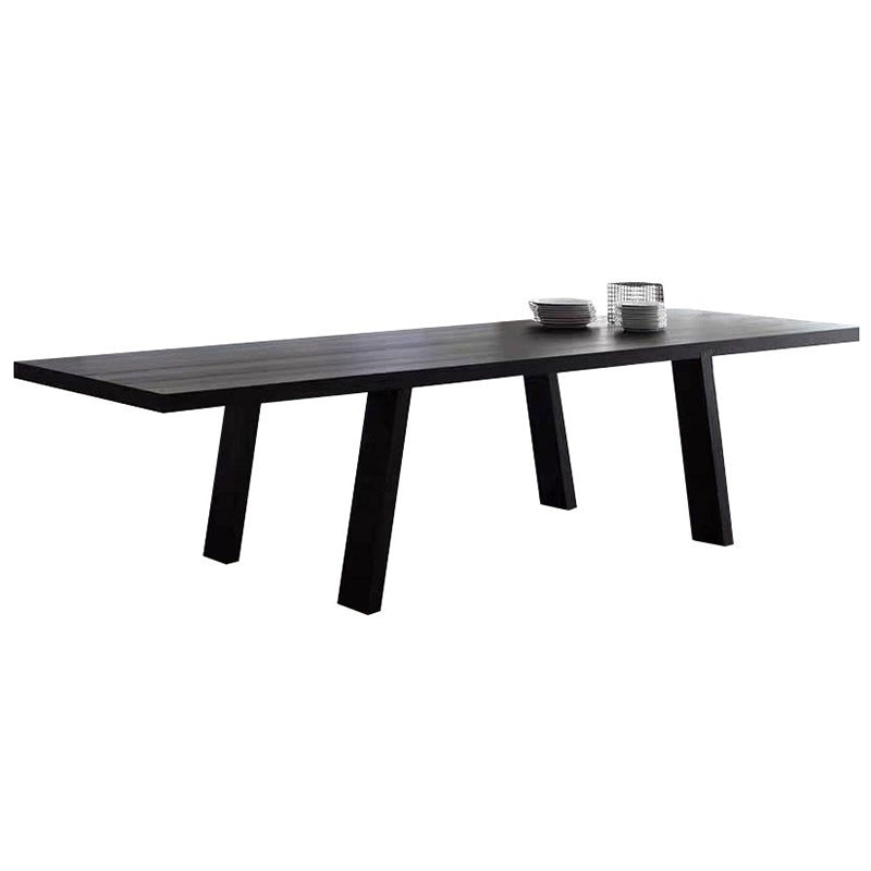 Mesa de comedor rectangular industrial de madera maciza Mesa superior de madera con patas