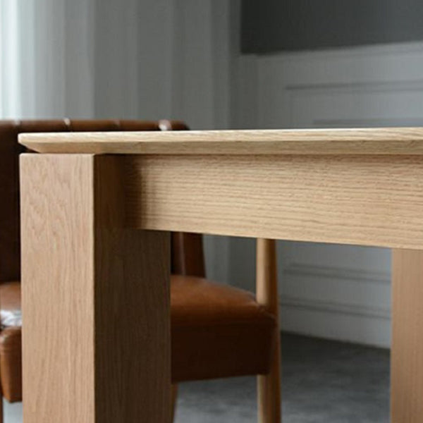 Mesa rectangular contemporánea de madera maciza mesa de comedor de madera con 4 patas