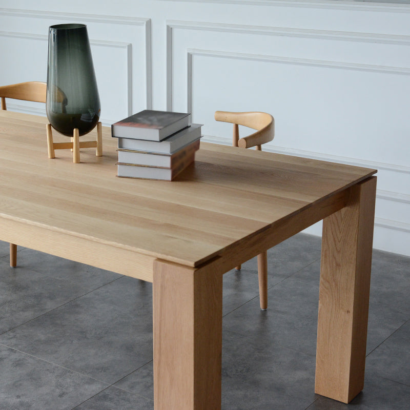 Mesa rectangular contemporánea de madera maciza mesa de comedor de madera con 4 patas