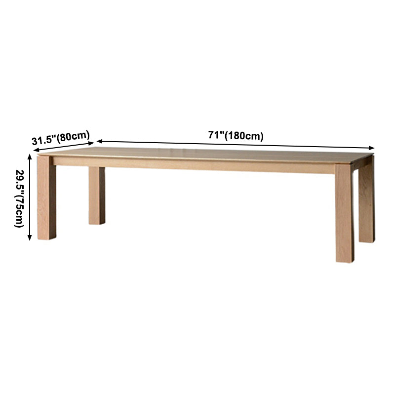 Mesa rectangular contemporánea de madera maciza mesa de comedor de madera con 4 patas