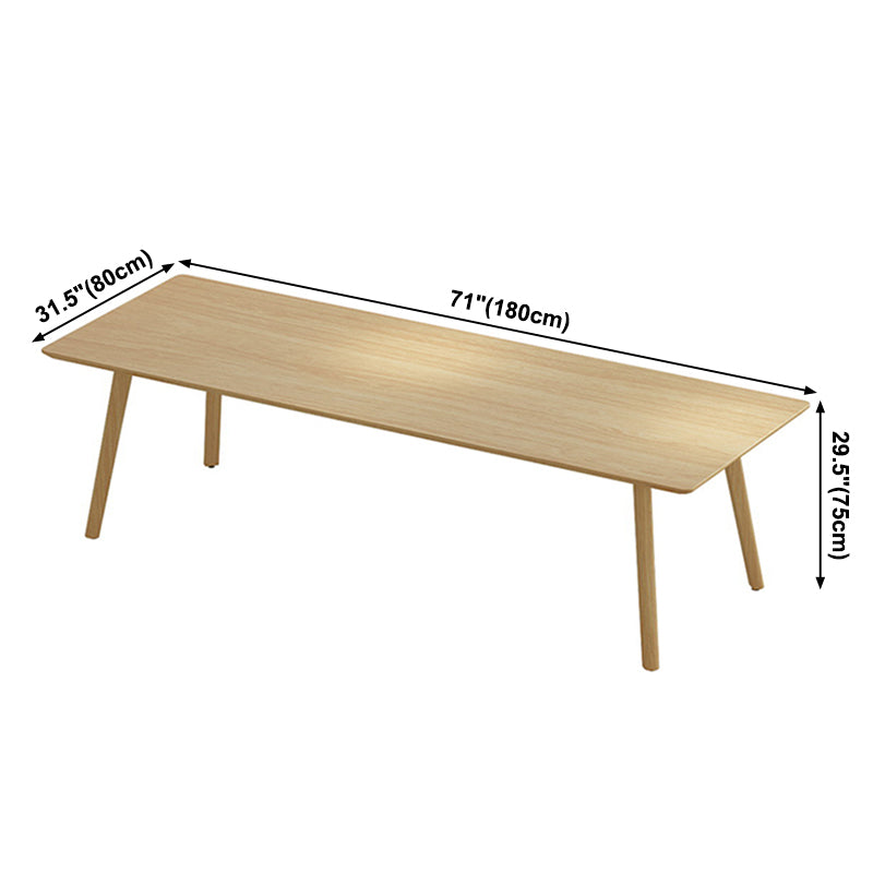 Mesa de comedor rectangular contemporánea de madera maciza mesa de madera con 4 patas
