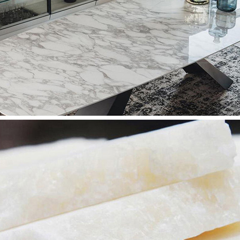 Metal Traditional Luxury Rectangular Table Sintered Stone Table for Dining Room and Kitchen