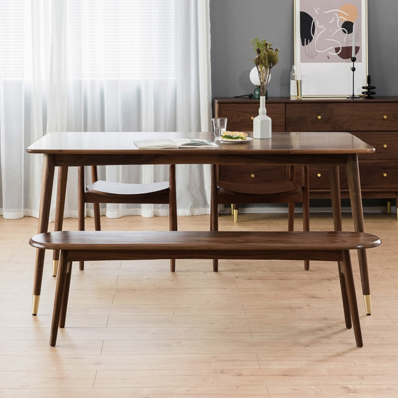 Mesa de comedor rectangular de lujo tradicional de madera maciza, mesa superior de madera para comedor