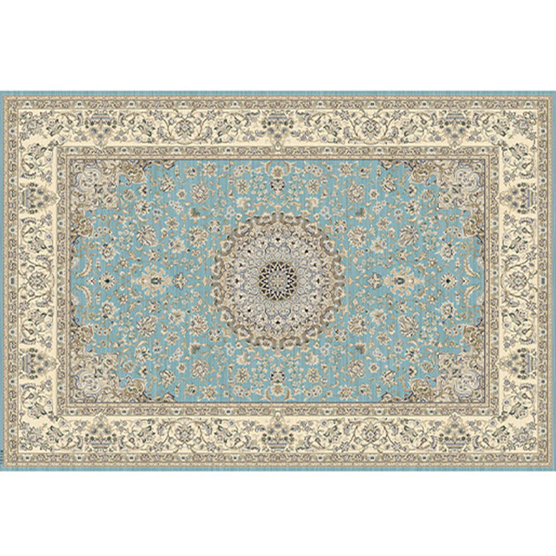 Moroccan Medallion Pattern Area Rug Polyester Indoor Carpet Pet Friendly Rug for Living Room
