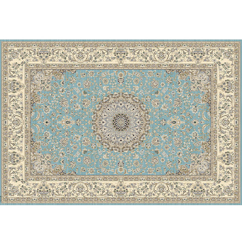 Moroccan Medallion Pattern Area Rug Polyester Indoor Carpet Pet Friendly Rug for Living Room