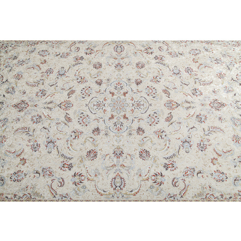 Moroccan Medallion Print Area Rug Polyester Carpet Non-Slip Backing Rug for Living Room