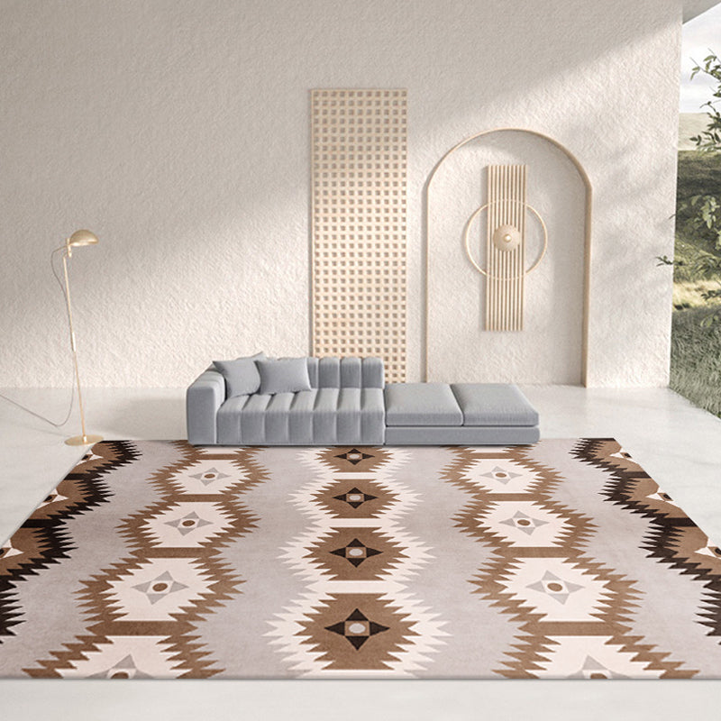 Multicola-Fläche Teppich Retro Tribal Symbole Teppich Polyester Wohnkultur Teppich mit Rutsch-Rückenlücken