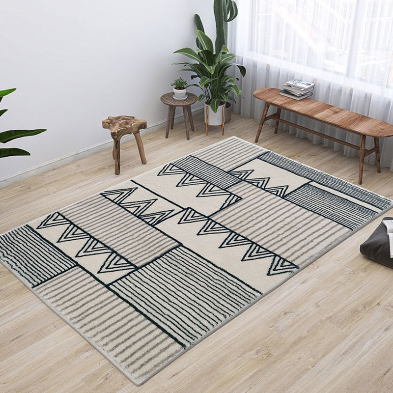 Bohemian Geometric Print Carpet Polyester Indoor Carpet Stain Resistant Rug for Living Room