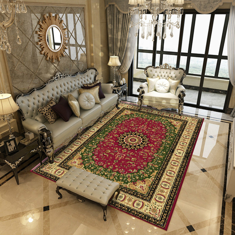 Moroccan Tribal Classicism Rug Polyester Indoor Carpet Non-Slip Backing Area Rug for Living Room