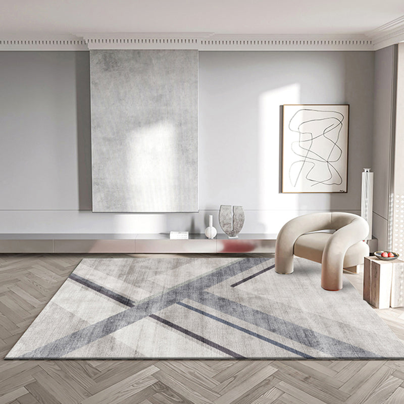 Orange Modern Rug Blending Color Block Indoor Rug Washbale Rug for Home Decor