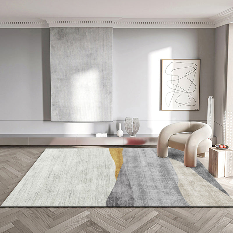 Orange Modern Rug Blending Color Block Indoor Rug Washbale Rug for Home Decor