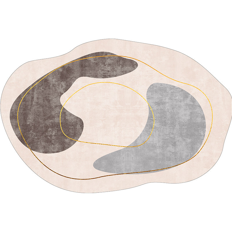 Stylish Novelty Shape Rug Modern Polyester Rug Washable Carpet with Non-Slip Backing
