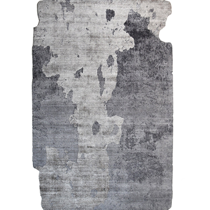 Trendy Washable Rug Modern Gray Polyester Rug Novelty Shape Carpet for Home Decor