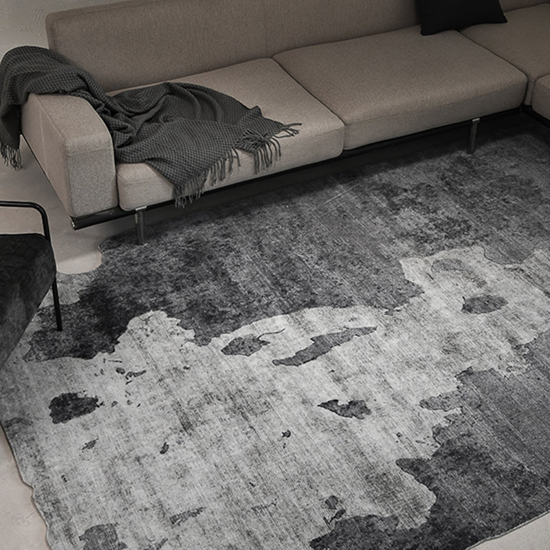 Trendy Washable Rug Modern Gray Polyester Rug Novelty Shape Carpet for Home Decor