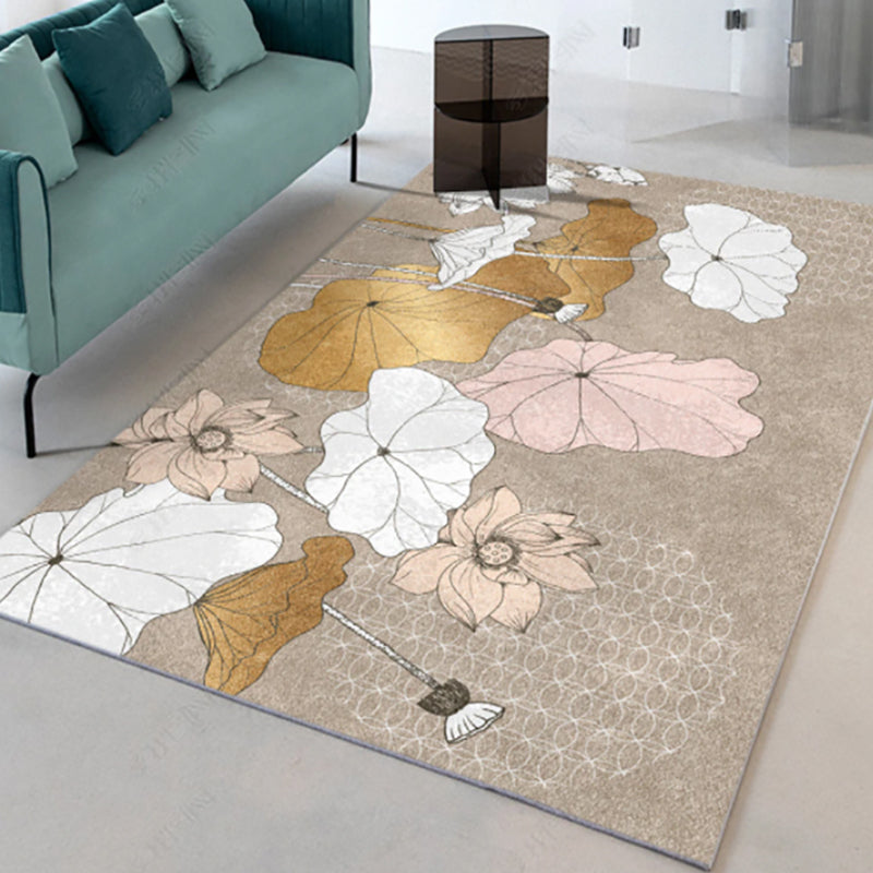 Beige moderne tapijt blending lotus tapijt niet-slip achterste tapijt voor salon