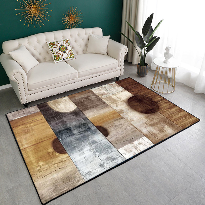 Zwart eenvoudig tapijt polyester abstract patroon tapijt wasbaar tapijt voor woonkamer