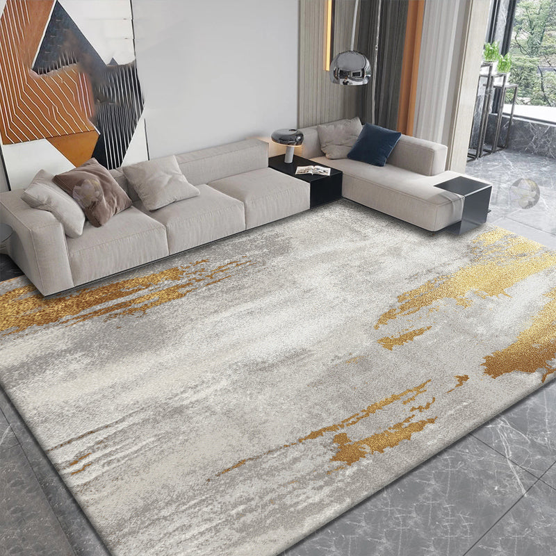 Grijs modern tapijtblending abstract grafisch vloerkleed wasbaar binnenvleed voor huisdecoratie