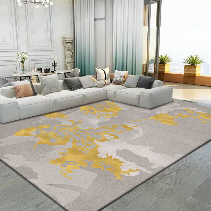 Grijs modern tapijtblending abstract grafisch vloerkleed wasbaar binnenvleed voor huisdecoratie