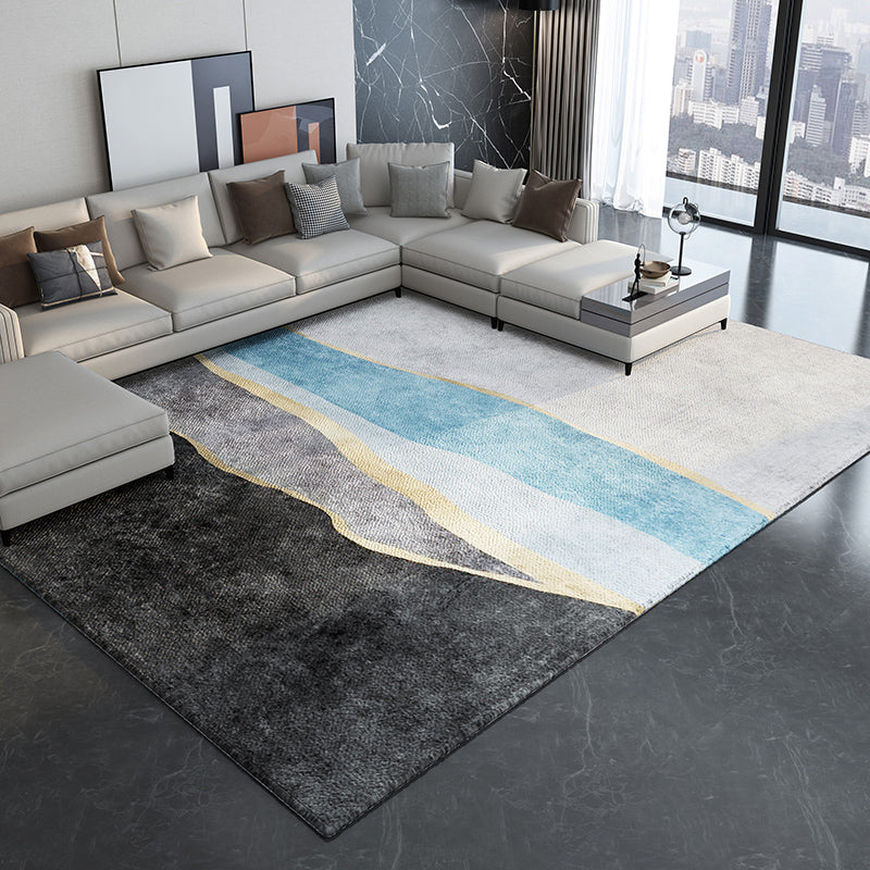 Alfombra marina ligera Moderia Mezcla gráfica Alfombra resistente a las manchas de la alfombra para la decoración del hogar