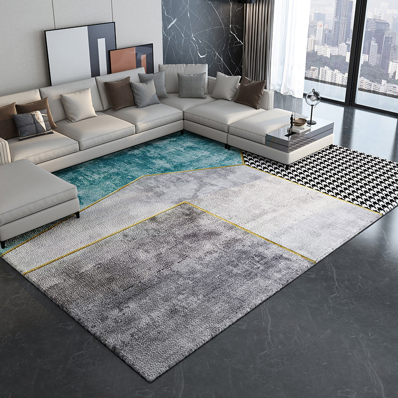 Alfombra marina ligera Moderia Mezcla gráfica Alfombra resistente a las manchas de la alfombra para la decoración del hogar