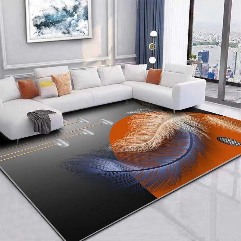 Zone de salon blanc tapis moderne de fleurs modernes tapis en polyester sans glissement