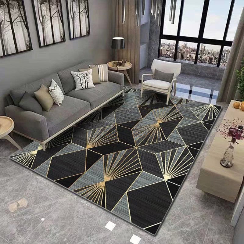 Zone de salon blanc tapis moderne de fleurs modernes tapis en polyester sans glissement