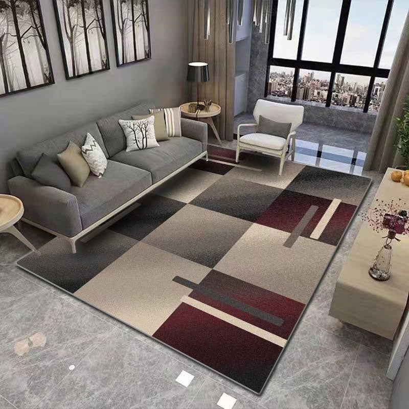 Zone de salon blanc tapis moderne de fleurs modernes tapis en polyester sans glissement