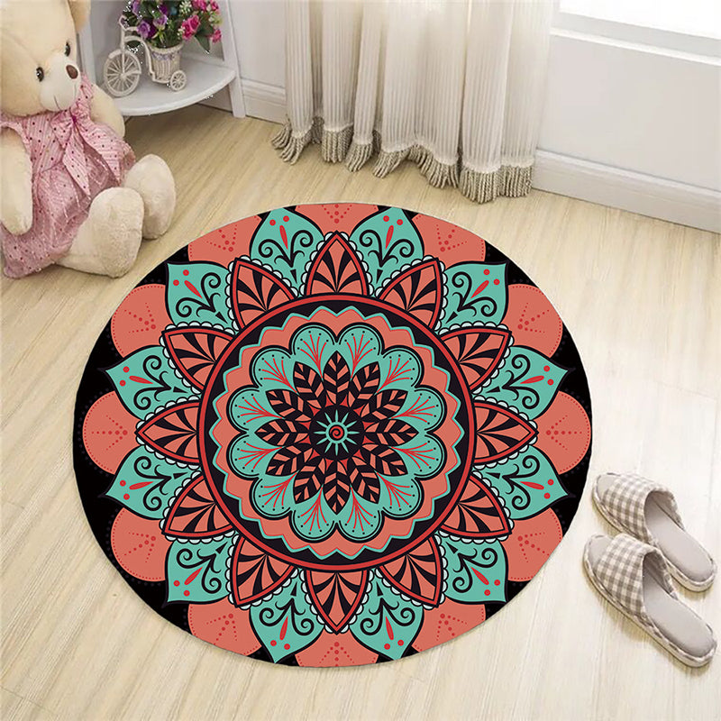 Zwart Boheems Area Rug Americana Patroon Polyester Area Tapijt Non-Slip Backing Rug voor Home Decor