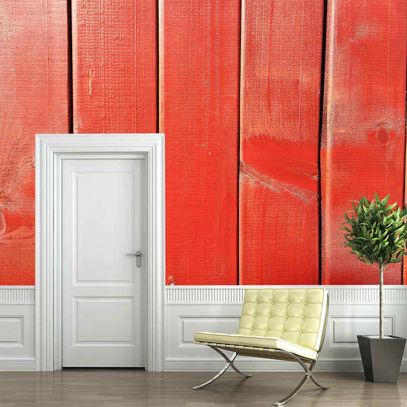 Customized Wood Texture Mural Photography Style Mildew Resistant Home Decor