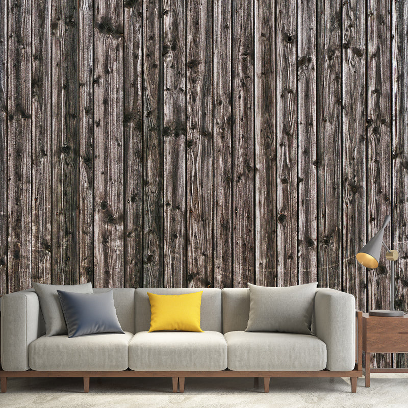 Customized Wood Texture Mural Photography Style Mildew Resistant Home Decor