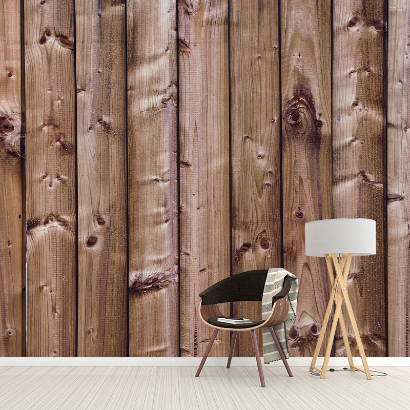Customized Wood Texture Mural Photography Style Mildew Resistant Home Decor