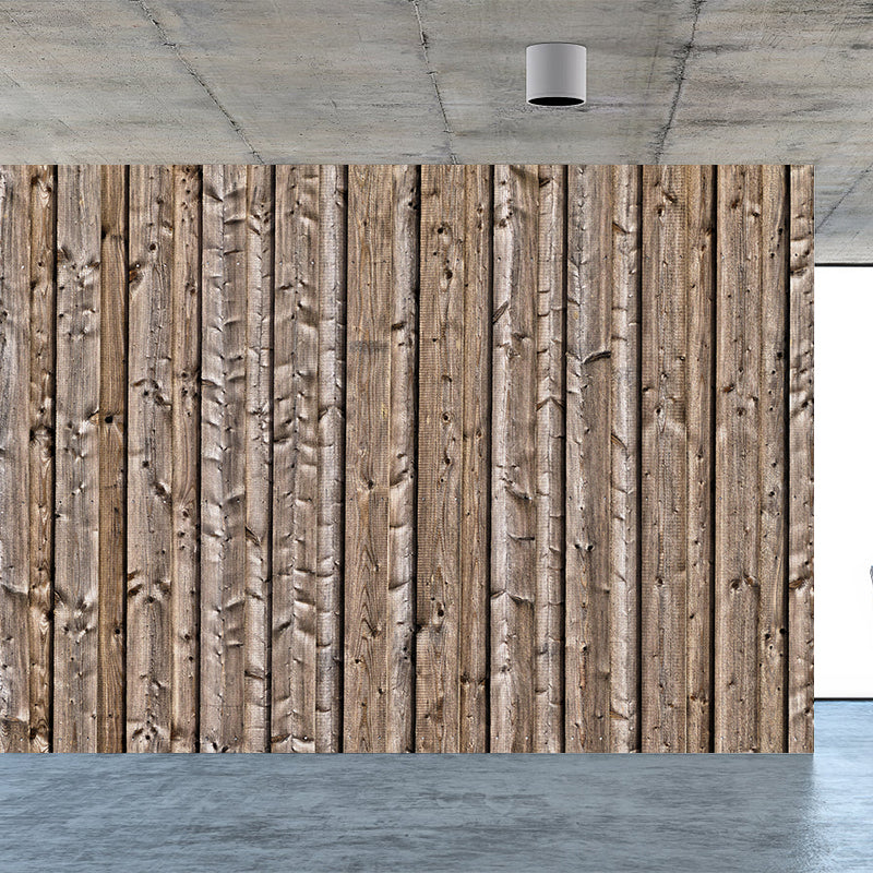 Mildew Resistant Wood Texture Mural Industrial Style Home Decor for Sitting Room
