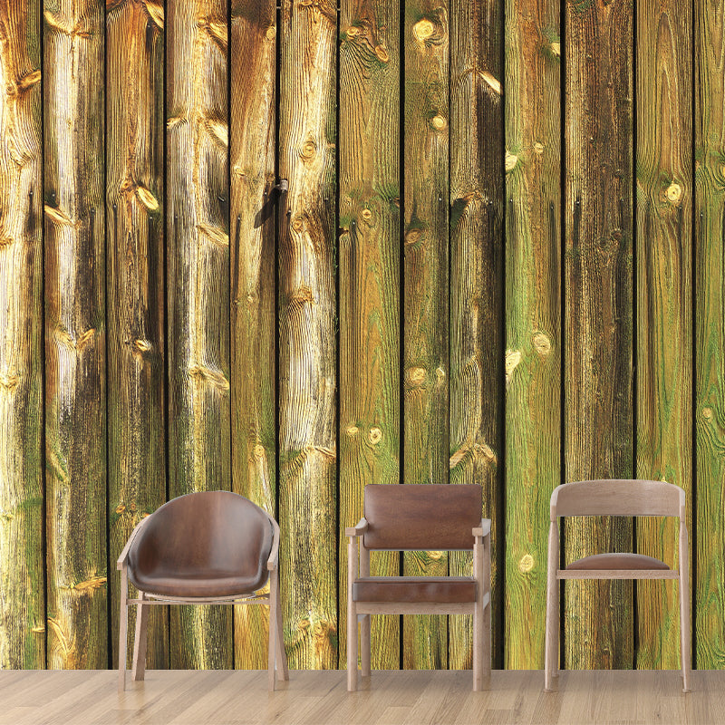 Mildew Resistant Wood Texture Mural Industrial Style Home Decor for Sitting Room