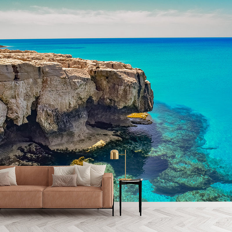 Seascape Wall Mural Contemporary Home Decor Mildew Resistant for Bathroom