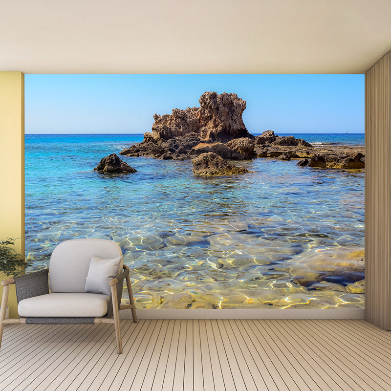 Seascape Wall Mural Contemporary Home Decor Mildew Resistant for Bathroom