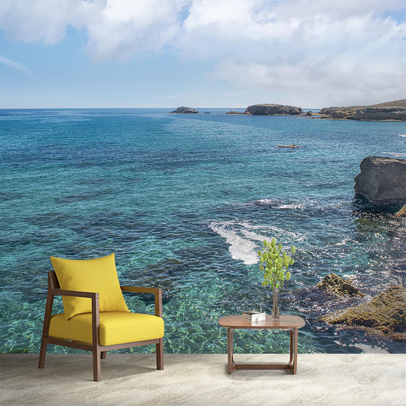 Boundless Sea Wall Mural Modern Style Wall Covering for Sitting Room Decor