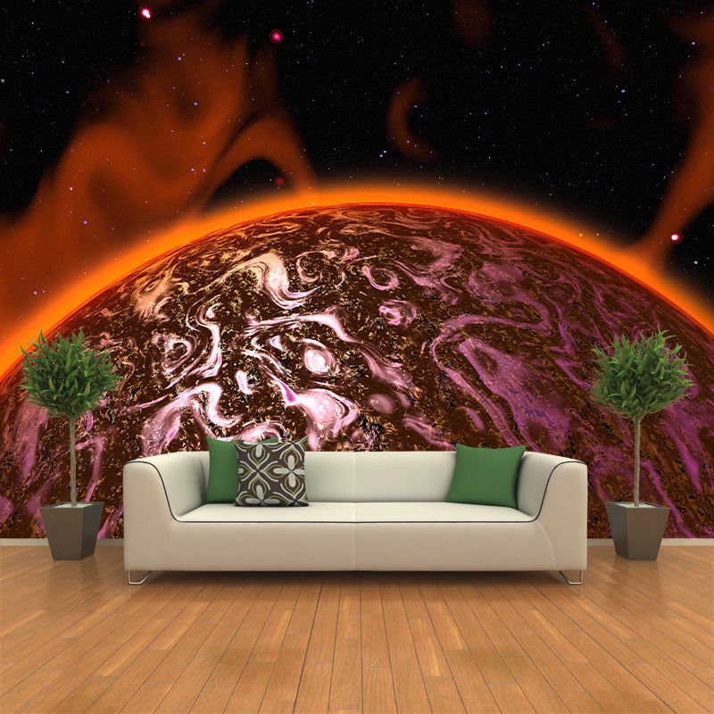 Planet Wall Mural Sci-Fi Style Home Decor Mildew Resistant for Sitting Room