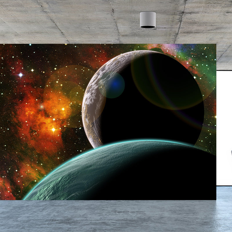Universe Wall Mural Wallpaper Sci-Fi Style Wall Covering for Sitting Room Decor