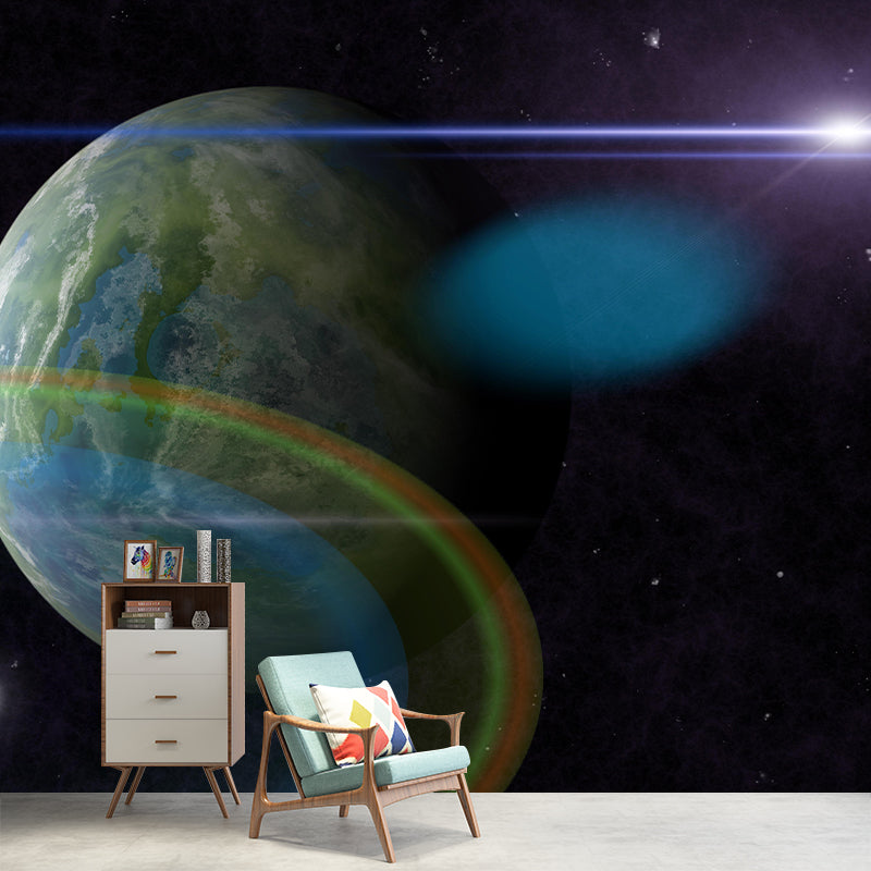 Sci-Fi Planet Wall Mural Wallpaper Stain Resistant Wall Decor for Bedroom