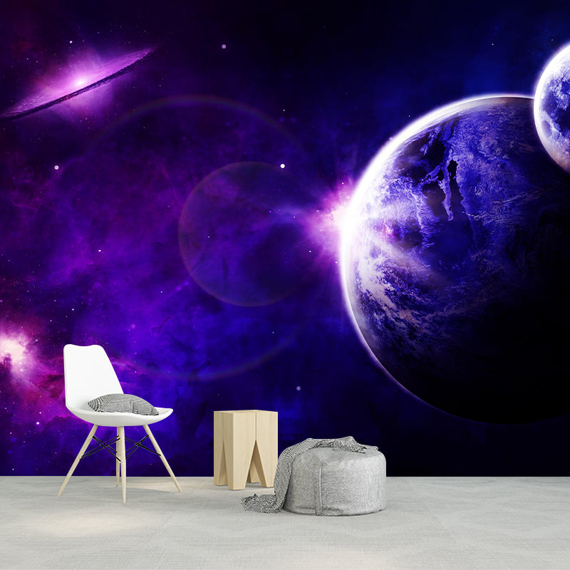 Sci-Fi Planet Wall Mural Wallpaper Stain Resistant Wall Decor for Bedroom