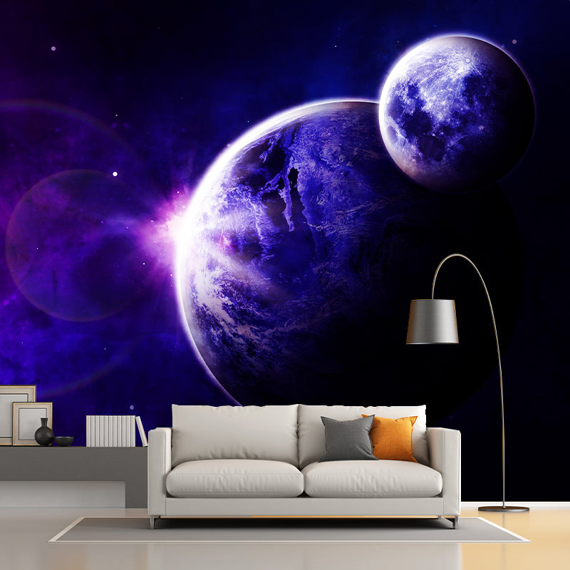 Sci-Fi Planet Wall Mural Wallpaper Stain Resistant Wall Decor for Bedroom