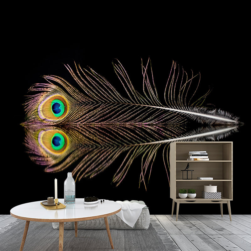 Peacock Feather Wall Mural Wallpaper Stain Resistant Wall Decor for Room